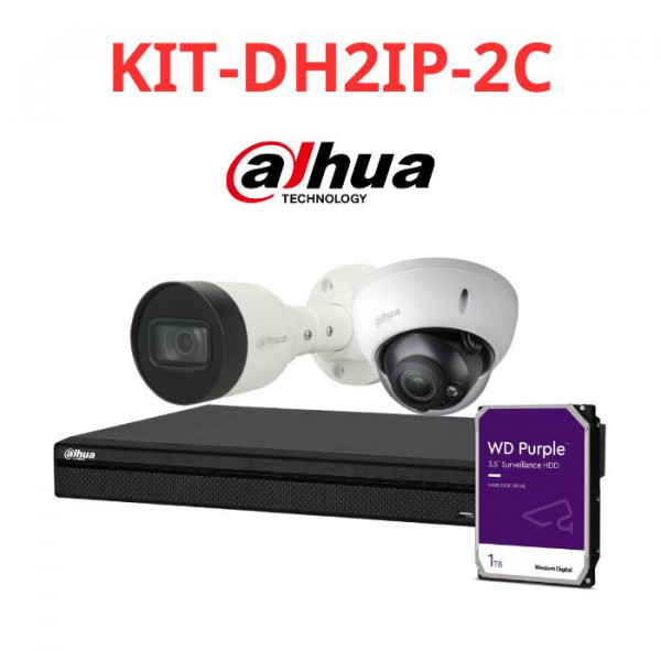Bộ KIT 2 camera IP Dahua 2MP giá rẻ KIT-DH2IP-2C